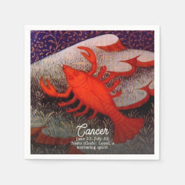 Serviette En Papier Cancer le crabe signe zodiaque fête d'anniversaire