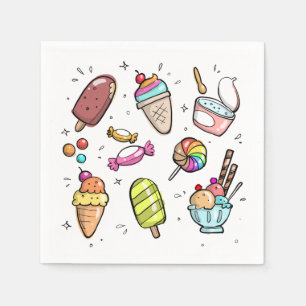 Serviette En Papier Candy and ice Cream