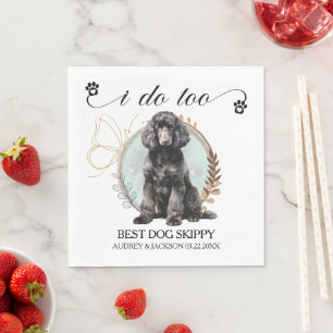 Serviette En Papier Caniche standard Moi aussi chien Photo mariage