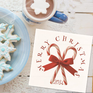 Serviette En Papier Canneberges Joyeux Noël Fête de fin d'année