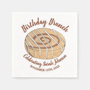 Serviette En Papier Cannelle Roll Bun Pâtisserie Anniversaire Fête Bru