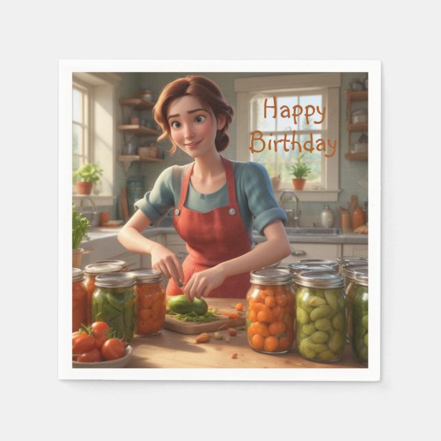 Serviette En Papier Canning Harvest (Devant)