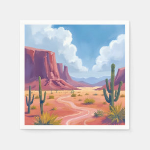Serviette En Papier Canyon du désert Paysage naturel de cactus