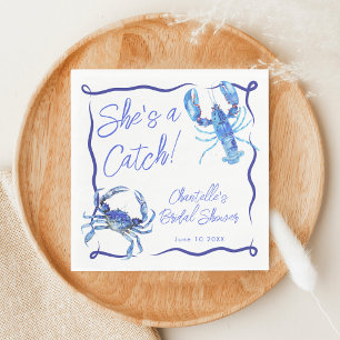 Serviette En Papier Capricieuse Elle est un Poisson Bleu de Littoral R