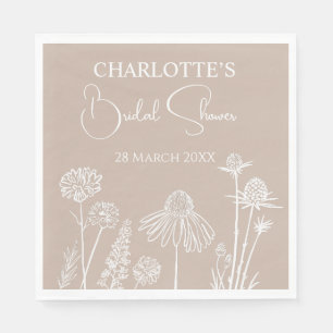 Serviette En Papier Caramel Fleurs sauvages croisés Floral