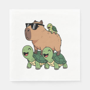 Serviette En Papier Caravane de tortue Capybara, Funny Capybara