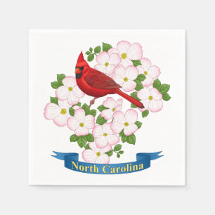 Serviette En Papier Cardinal d'État de Caroline du Nord Oiseau Dogwood