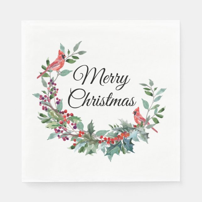 Serviette En Papier Cardinal Joyeux Noël (Devant)