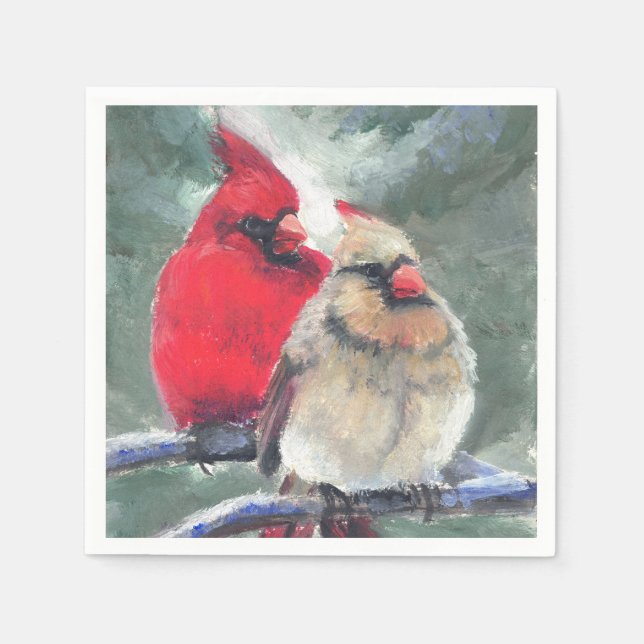 Serviette En Papier Cardinal Pair serviettes festives (Devant)
