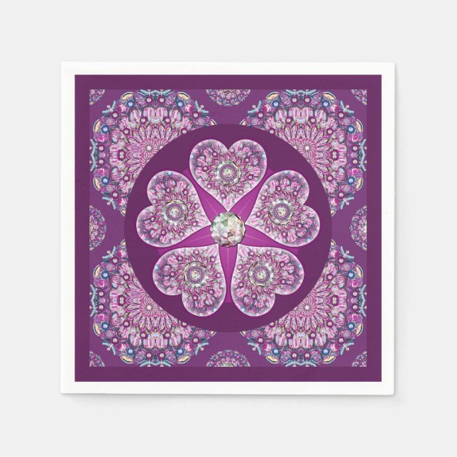 Serviette En Papier Cardinal Red Rosace (Devant)