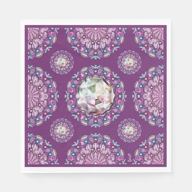 Serviette En Papier Cardinal Red Rosace (Devant)