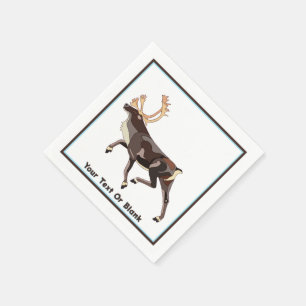 Serviette En Papier Caribou/Reindeer d'art populaire