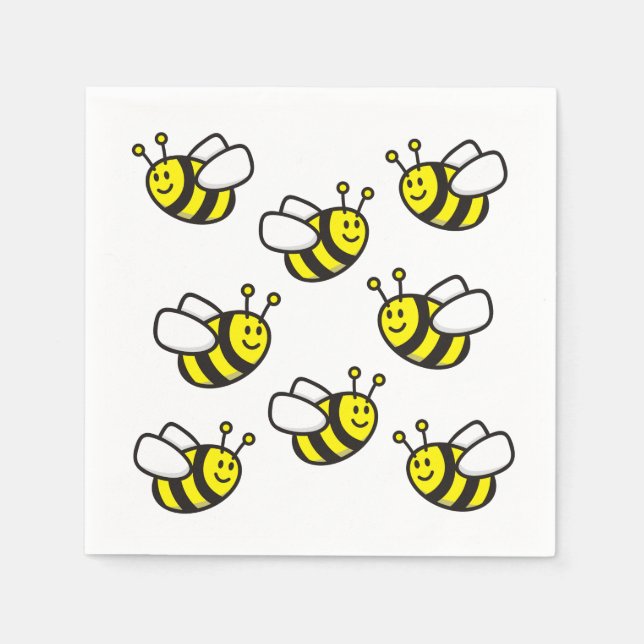Serviette En Papier Caricature d'abeille (Devant)