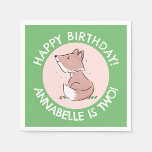 Serviette En Papier Caricature de bébé fox personnalisées anniversaire