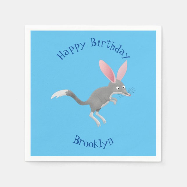 Serviette En Papier Caricature de bilby australien très heureuse (Devant)