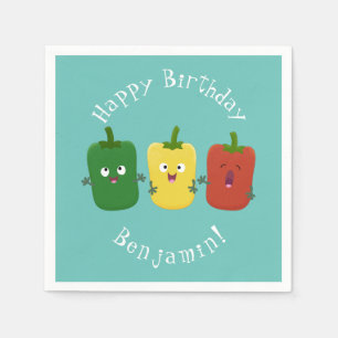 Serviette En Papier Caricature de chant trio capsicum poivre clair