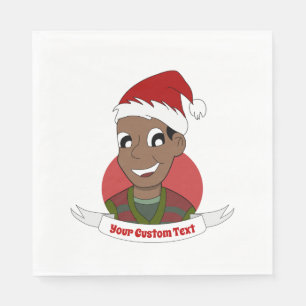 Serviette En Papier Caricature de Noël de l'homme qui rit