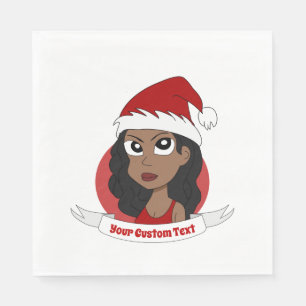 Serviette En Papier Caricature de Noël pour la jeune femme