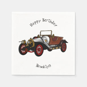 Serviette En Papier Caricature de voiture classique 1920