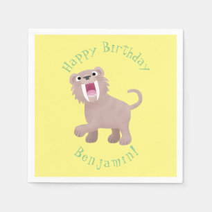 Serviette En Papier Caricature du tigre mignon Saber Toothed Smilodon