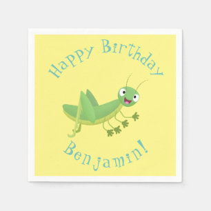 Serviette En Papier Caricature d'une pâtisserie joyeux verte