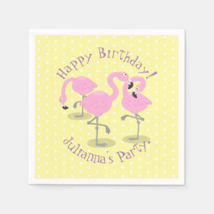Serviette En Papier Caricature en trio flamand rose mou