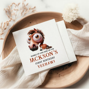 Serviette En Papier Caricatures du cheval 1er anniversaire