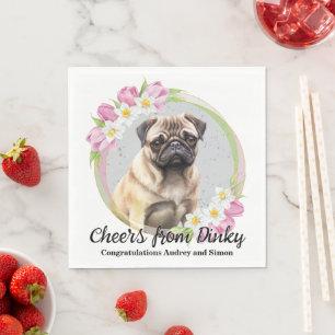 Serviette En Papier Carlin Chien Mariage serviettes avec Chiens Photo