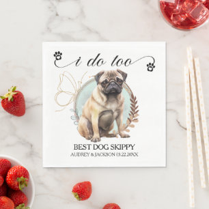 Serviette En Papier Carlin Chien Mariage serviettes avec Chiens Photo