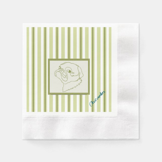 Serviette En Papier Carlin d'art en ligne personnalisable (Devant)