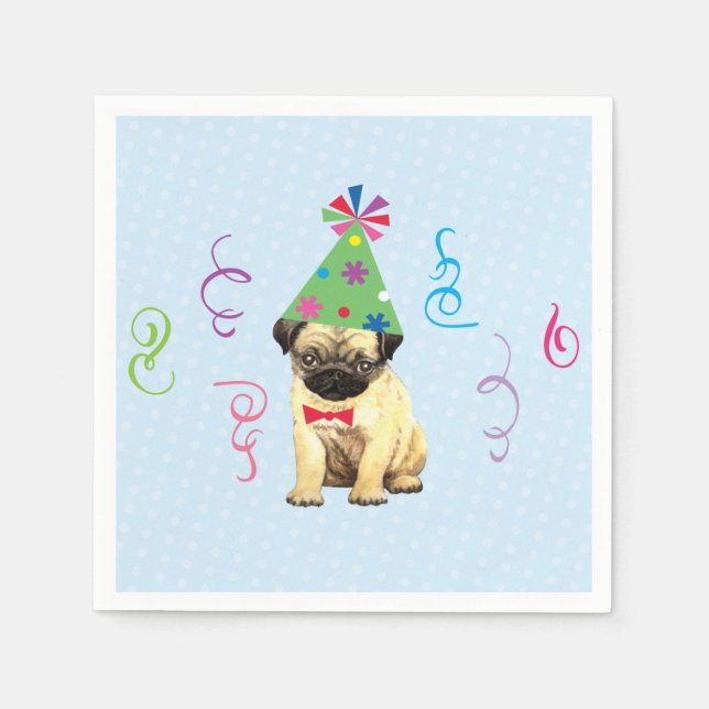 Serviette En Papier Carlin de fête d'anniversaire (Devant)
