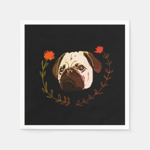 Serviette En Papier Carlin Face, Dog Art