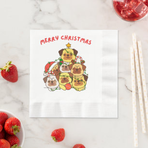 Serviette En Papier Carlin Noël Arbre Joyeux Noël