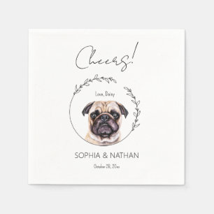 Serviette En Papier Carlin simple Chien Mariage Cocktail Napkins