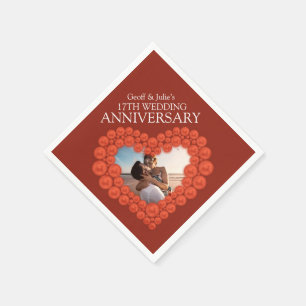 Serviette En Papier Carnelian 17e anniversaire mariage photo personnal