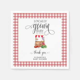 Serviette En Papier Carottes Gingham de Naissance Local