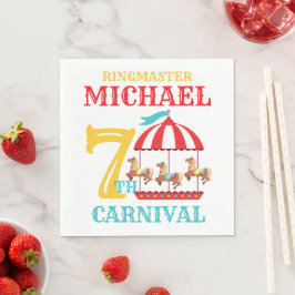 Serviette En Papier Carousel Cirque Carnaval Anniversaire de fête Napk