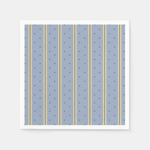 Serviette En Papier Carré en bande de sable et bleu