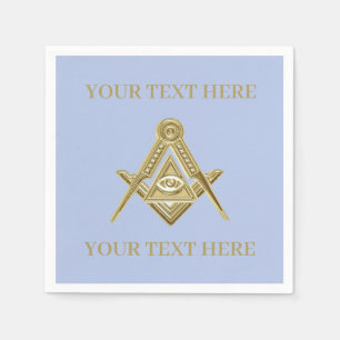 Serviette En Papier Carré maçonnique Freemason et Bleu de boussole
