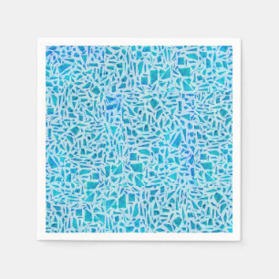 Serviette En Papier Carreau de verre mosaïque turquoise bleu moderne c
