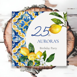 Serviette En Papier Carreaux méditerranéens Citron 25e anniversaire