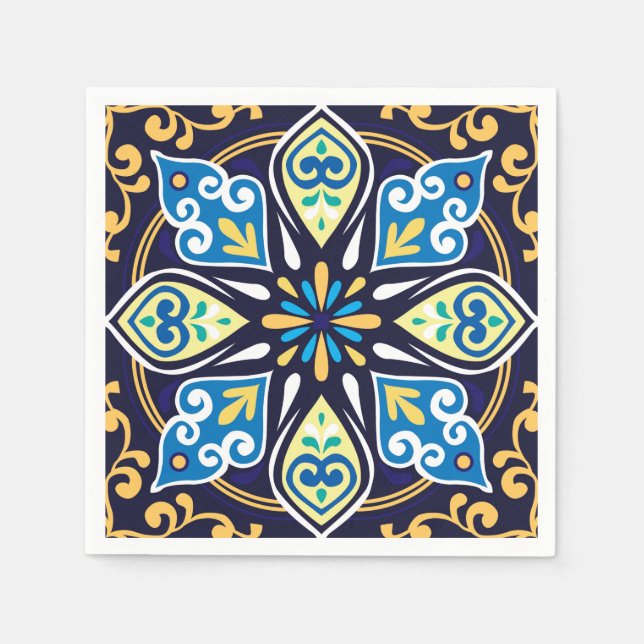 Serviette En Papier Carreaux orientaux, Azulejos (Devant)