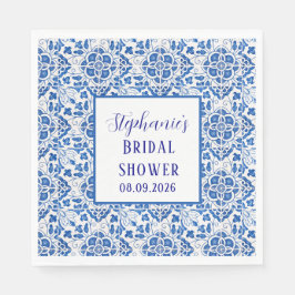 Serviette En Papier Carreaux portugais bleu Méditerranée enterrement d