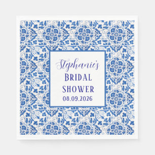 Serviette En Papier Carreaux portugais bleu Méditerranée enterrement d