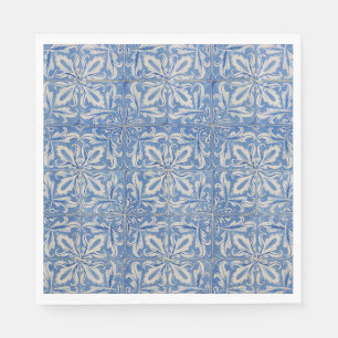 Serviette En Papier Carreaux portugais Vintage Azulejos Bleu Blanc