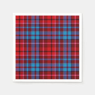 Serviette En Papier Carreaux Tartan Rouge Bleu Marine Motif