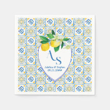 Carrelage bleu méditerranéen Italie Crest Citron M