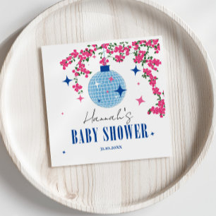 Serviette En Papier Carrelage bleu Santorini baby shower grec/espagnol