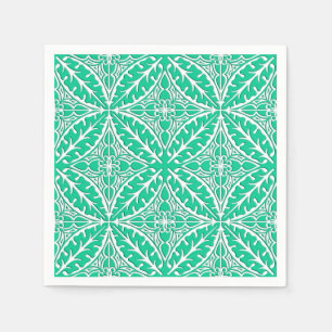Serviette En Papier Carrelage marocain - turquoise et blanc