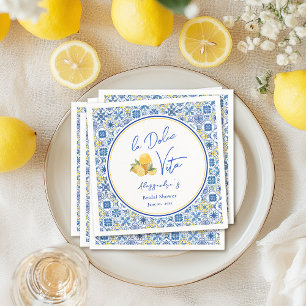 Serviette En Papier Carrelage méditerranéen Fête des mariées d'été ita